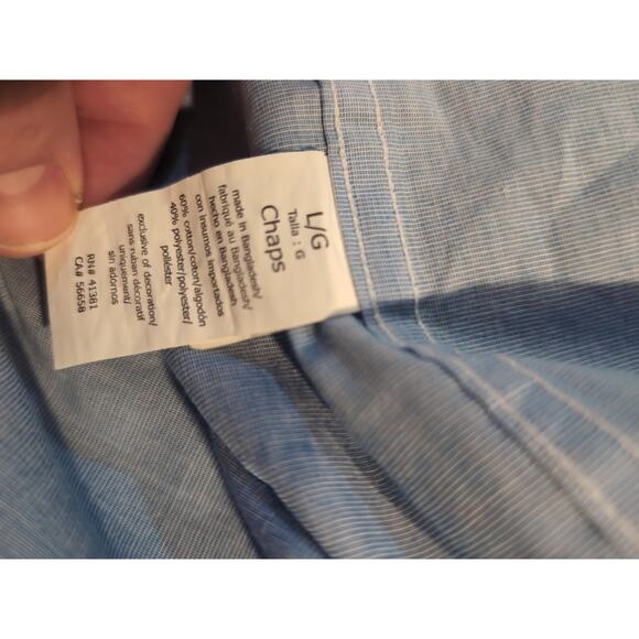 Chaps Button-Up Shirt, Men's Large Blue Plaid Short Sleeve, Easy Care River City - Picture 7 of 8